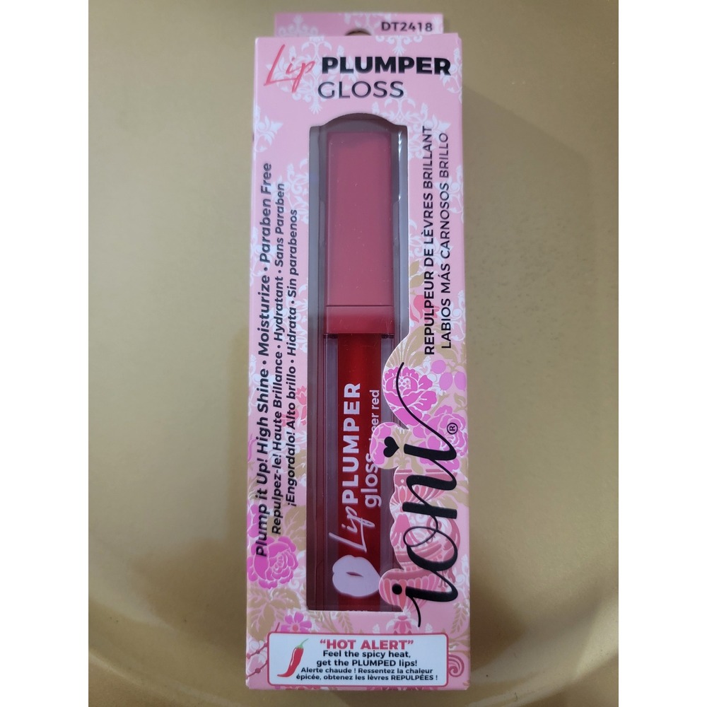 Ioni Cosmetics Lip Plumper Gloss Sheer Red DT2418‎ High Shine Moisturizing New